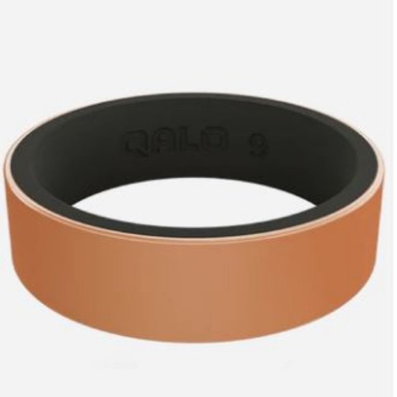 QALO Unisex Narrow Metallic Strata Silicone Ring - Picture 1 of 3